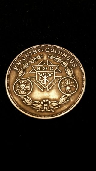 Antique Rare Knights Of Columbus Council Challenge Coin Medal