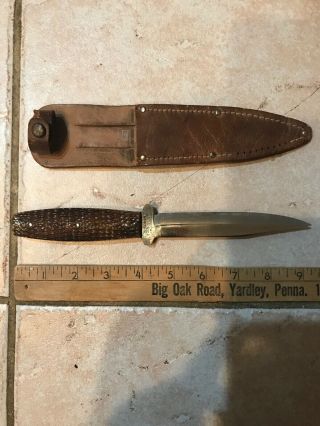 W.  R.  Case & Sons Fixed Blade Bone Handle Knife & Leather Sheath
