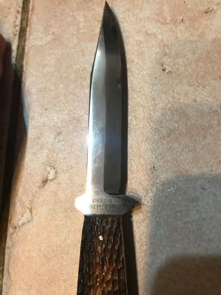 W.  R.  CASE & SONS Fixed Blade Bone Handle Knife & Leather Sheath 6