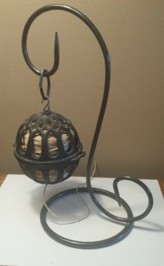 Vintage Cast Iron Decorative String Holder With Display Stand