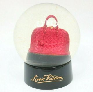 Authentic Louis Vuitton Snow Globe Dome Object Alma Novelty Red Glass Ak28818