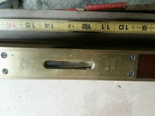 ANTIQUE Stanley Rule & Level Co No.  93 Brass Bound 26 inch Level 2