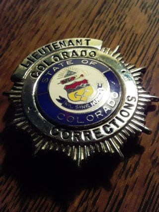 Obsolute 1960s Colorado Department Of Corrections Lieutenant Badge Canon City