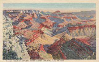 Postcard A588 Near Grand View Grand Canyon National Park Az Fred Harvey 1938