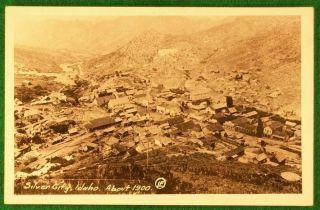 Vintage Rppc Photo Postcard Silver City,  Idaho Circa 1900 Mining Ghost Town