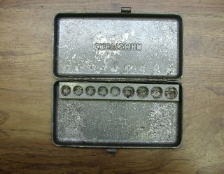 Old Tools,  Vintage Craftsman hinged Metal Tool Box,  7 