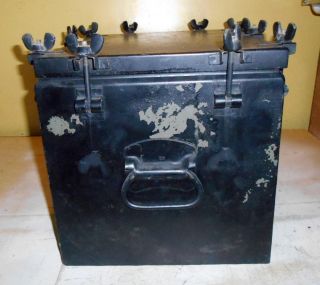Antique Metal Strong Box Lock Box Large 18 