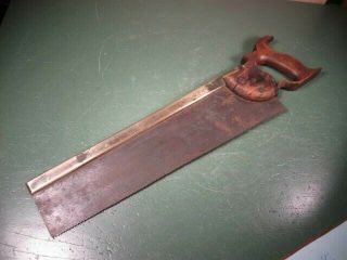 Antique Old Vintage Woodworking Tools Rare Miter Saw Brass Backed Type