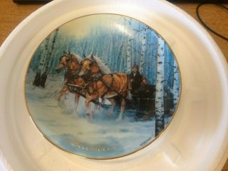 Danbury Horses For All Seasons Calendar Plate December