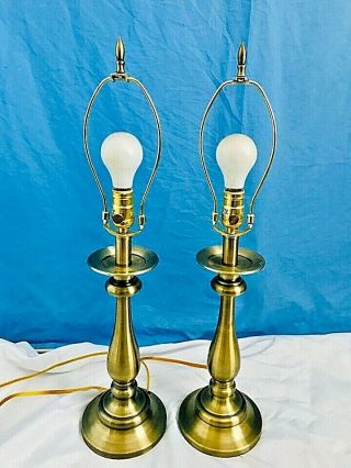 Mid Century Modern Stiffel Brass Table Lamps 28 " Tall