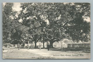 Jackson Ave Ocean Springs Mississippi—rare Antique Rotograph Ms Postcard 1909