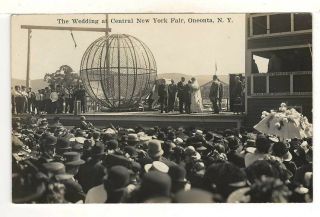 Rare 1910 Real Photo Postcard: Central York Fair – Oneonta,  Ny – The Wedding