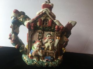 Santas Workshop Fitz And Floyd Teapot Christmas 4