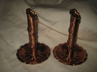 Gregorian Solid Copper Candlesticks 608 Candle Holders 6 " Usa