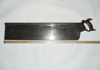 Vtg Stanley Mitre Box Rule & Level For Henry Disston & Sons 28 " Cast Steel Saw
