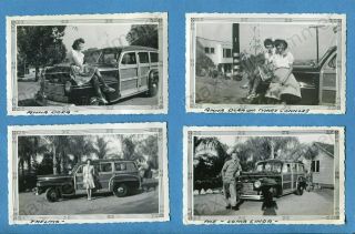 Orig 1942 Loma Linda Ca Mercury Woody Station Wagon Pretty Girls On Hood Photo