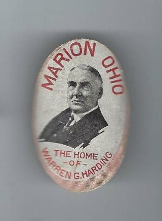 1920 Era Warren Harding Oval Picture Campaign Label