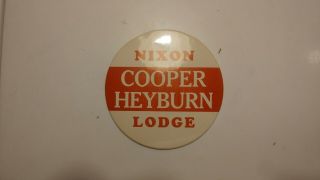 Rare 6 " Richard Nixon Lodge Political Presidential Campaign Button Kentucky 1960