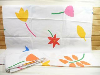 Vtg Marimekko Dan River Pillowcases Set Pillow Cover Nos Floral Flower 80s 1984