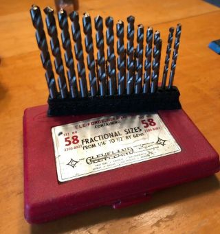 Vintage Cleveland Twist Drill Co.  Cle - Forge High Speed Drill Bits Set No.  58