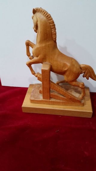 Anri Rearing Horse Hand Carved Wood 8 X 6 Inches 3