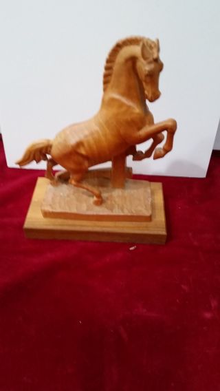 Anri Rearing Horse Hand Carved Wood 8 X 6 Inches 5
