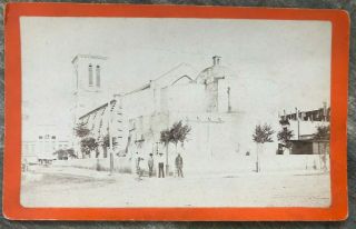 1880s Large Texas Cabinet Card Of San Fernando Cathedral San Antonio