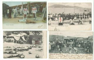 5 X Chinese Execution Beheading Pirates Postcards 4 Posted 1906