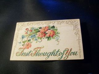 Old Vintage Postcard - Just Thought Of You.  Greeting Card From Texas