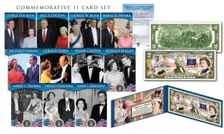 Queen Elizabeth Ii 65th Anniv.  Coronation $2 Bill With 11 - Card Set