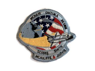 Nasa Space Shuttle Challenger Last Crew Patch Mcauliffe Scobee Onizuka Jarvis