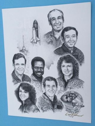 Poster 11 X 14 " Space Shuttle Sts - 51l Challenger 
