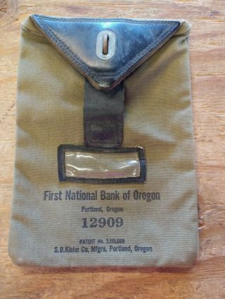Vintage Money Bag First National Bank Oregon