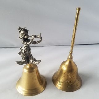 Vintage Brass Bell 2 Solid Bells Made In India Engraved Home Collectible