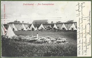 The Military Training Camp At Fredriksstad.  View Posted In 1906.
