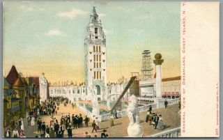 Coney Island,  York Ny - View Of Dreamland - Vintage Postcard