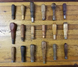ANTIQUE Chisels Files Wooden Tool Handles • VINTAGE Blacksmith Anvil Forge ☆USA 2