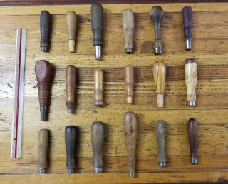 ANTIQUE Chisels Files Wooden Tool Handles • VINTAGE Blacksmith Anvil Forge ☆USA 3