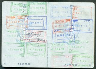 Republic MOLDOVA International Travel Document 2 Woman Many Visas Canseled 2