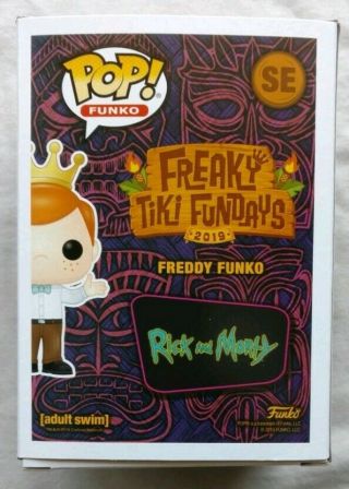 FUNKO POP RICK AND MORTY FREDDY BOX OF FUN 2019/ FREAKY TIKI FUNDAYS EXCLUSIVE 5