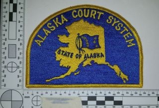 Patch Ak State Of Alaska Alaska Court System 100 Embroidered 1960s Very Rare