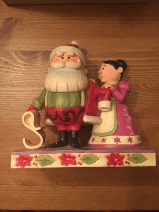 Rare Jim Shore Santa & Mrs.  Claus 4041645 Rudolph The Red Nosed Reindeer