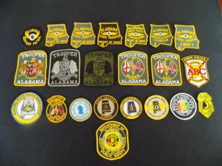 22 Alabama State Trooper And State Patches
