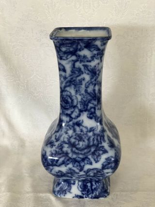 Antique Flow Blue Losol Ware Cavendish Large Vase 13” Tall