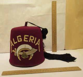 ALGERIA older SHRINER FEZ with TWO TASSEL KEEPERS and CRUTCH PIN 2