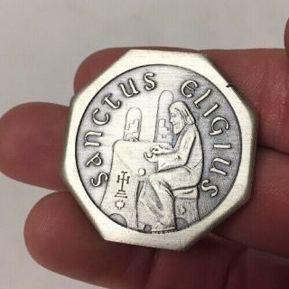 Sanctus Eligius Patron Saint Of Numismatics.  925 Silver Medal Patronus Numismae