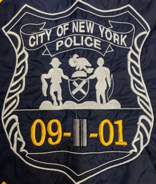 Nypd York City Police Department Ny Jacket Sz L Wtc 9/11 9 11 01