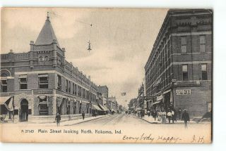 Kokomo Indiana In Postcard 1907 Main Street Looking North