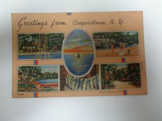 Greetings From Cooperstown York Posted Postcard