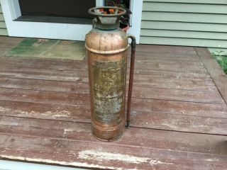 Alert Copper Fire Extinguisher American Lafrance Elmira,  Ny Antique